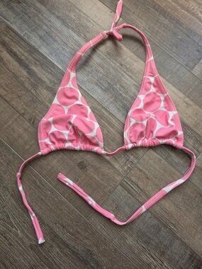 Salinas pink and white bikini top S like new beach vacation